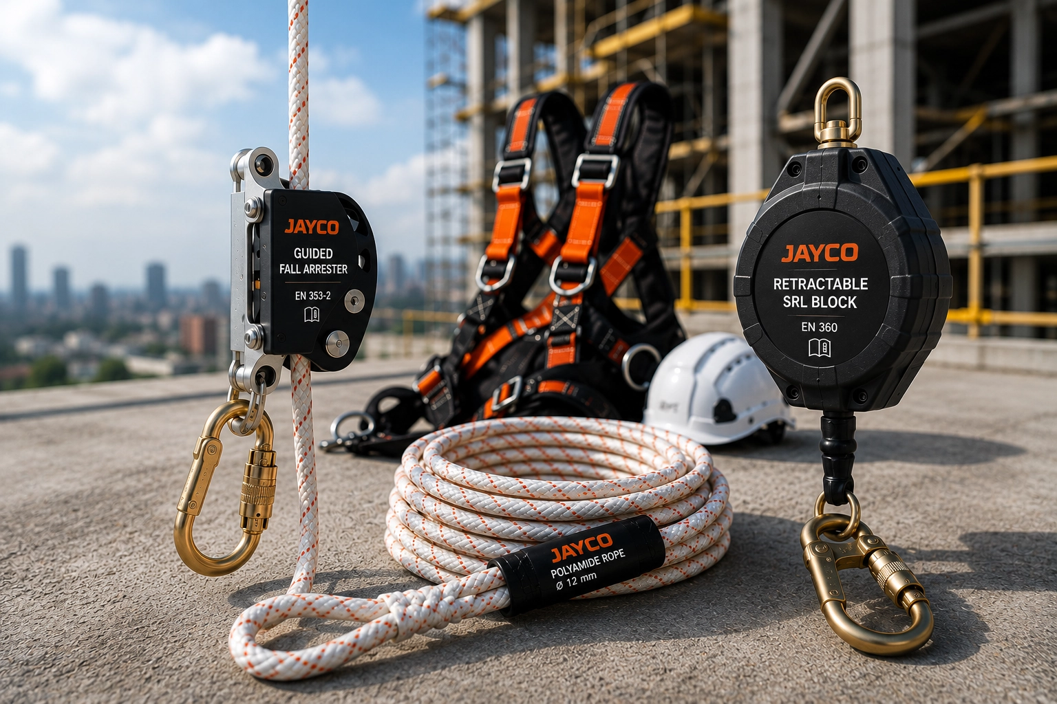 Fall arrester, polyamide rope, and SRL block products